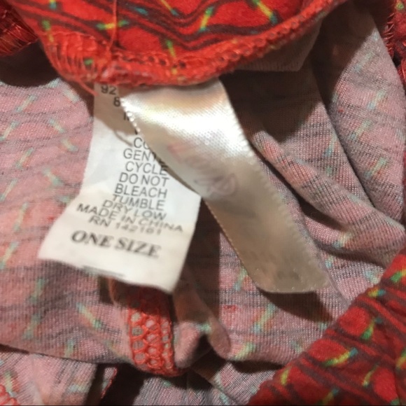 LULAROE OS Leggings Orange Ladder Pattern - Picture 6 of 7